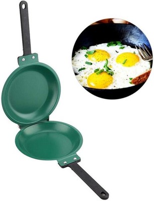 Frying Pan, Double Side Frying Pan Non-stick Flip Folding Frying Pan Fried Egg