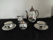 9 teiliges Service von Rudolf Wachter Bavaria 35 handbemalt versilbert unbenutzt