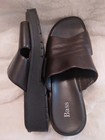 WOMENS BASS DARK BROWN LEATHER SLIP ON SANDALS SHOES SIZE 7.5M REDONDO — photo 4