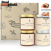 Duftkerzen Set 4 Dosen Sojawachs Jasmin Sandelholz Vanille Geschenk