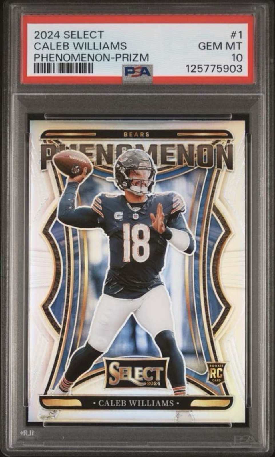 Caleb Williams Panini Select Phenomenon #1 Prizm