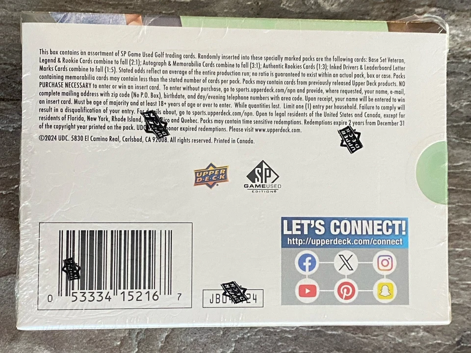 2024 UD SP Game Used PGA golf sealed 5 card pack hobby box Tiger Woods auto ??? - Image 3 of 3