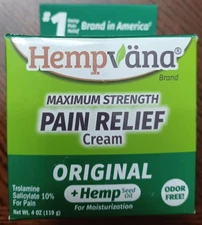 Hempvana Maximum Strength Pain Relief Cream Original 4 Oz Exp. 02-2027