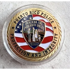 Puerto Rico Police challenge coin Protection and Integrity NEW. Fast Shipping! 