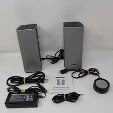 Bose Companion 20 Speaker System Silver, Wires, Pod, Owner's Manual - Tested