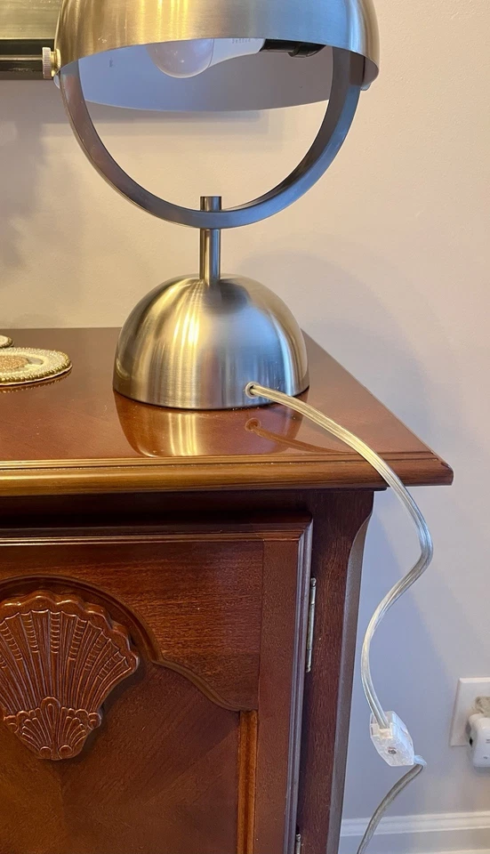 "Lámpara de mesa Intertek Howin HX-T0996 estilo MCM cuenco inoxidable ajustable 13""Hx9""W" Foto 4 de 4