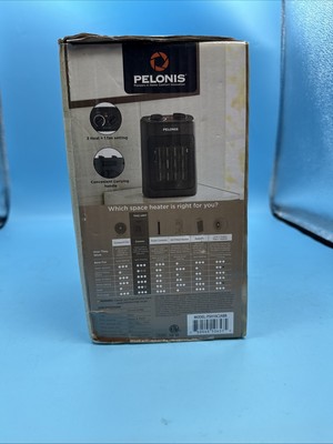 Pelonis 1500W Ceramic Fan-Forced Electric Space Heater, Black -