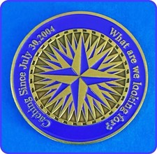 Geocoin CacheDragons Compass Rose Variation w/ Dragon Emblems Adoptable