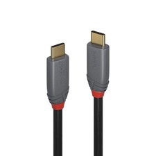 Image of Lindy 1.5m USB 3.2 Type C to C Cable, 20Gbps, 5A, PD, Anthra Line