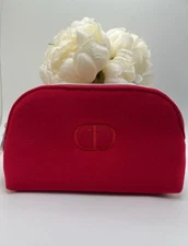 Dior Beaute Travel Pouch Toiletry Clutch red Cosmetic Makeup Bag