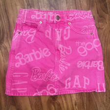 Gap Barbie Kids High Rise Logo Denim Skirt with Washwell-Girls size 12