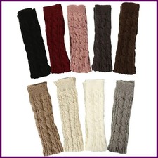 Guantes sin dedos tejidos para mujer calentadores de brazos oto o invierno