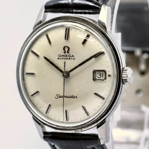 *Vintage 1967* OMEGA Seamaster Cal.565 Automatic Date Silver Swiss Made 34mm Men