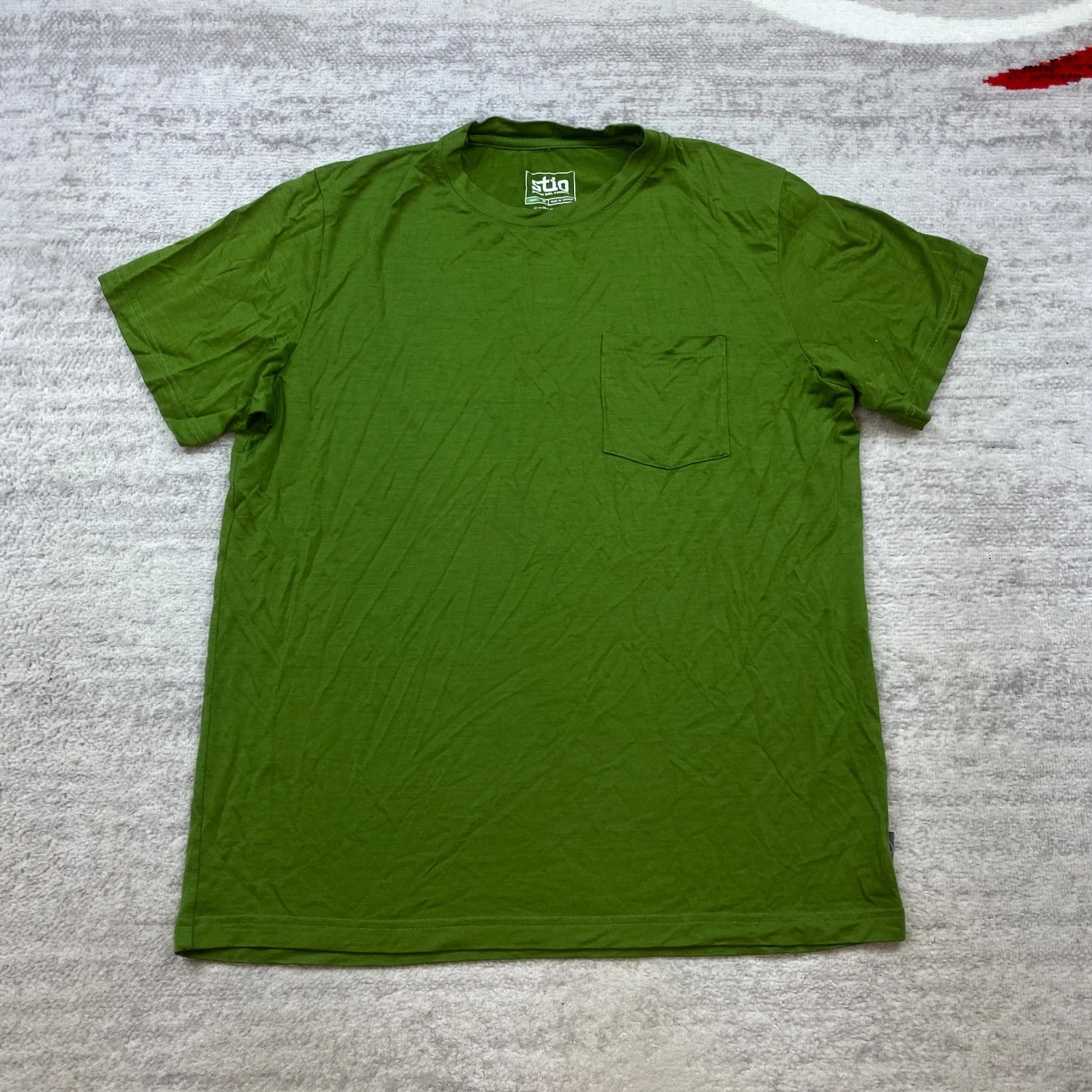 Stio Merino Wool Shirt Medium Green Outdoor Pullover Base Layer Run Hiker Mens