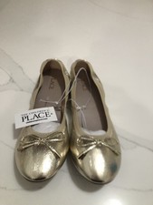 The Children s Place Youth Soft Gold Ballet Flats Size:4