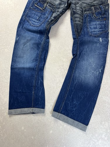 Cipo & Baxx Blue Distressed Jeans Y2K Drip - Picture 2 of 7