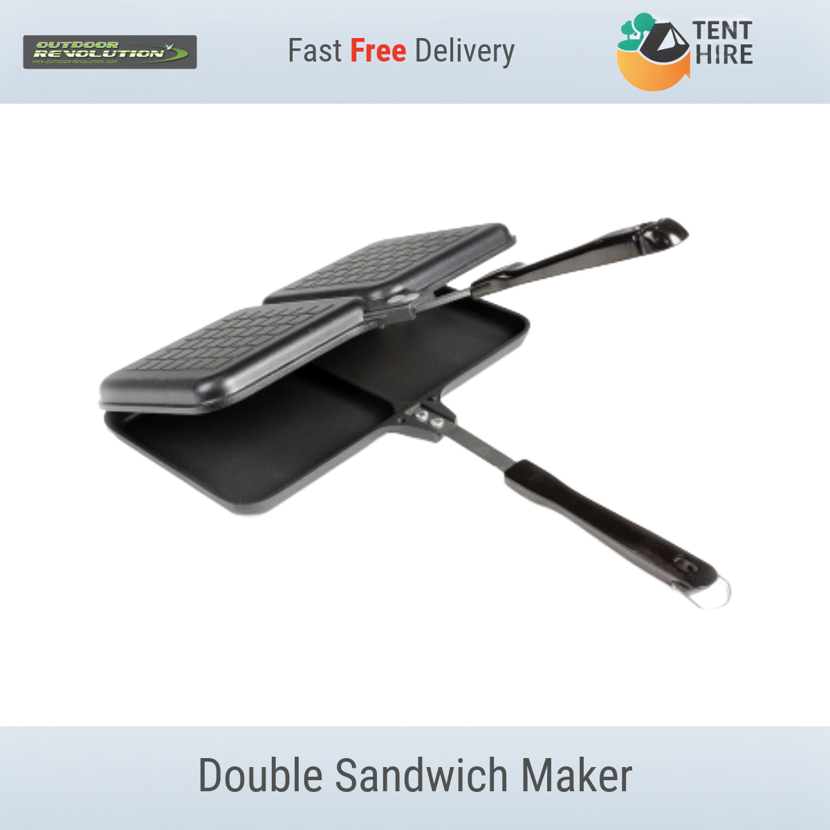 Outdoor Revolution Double Sandwich Maker Non-Stick Camping Fishing Caravan New