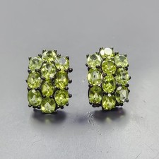Women jewelry Earrings Natural Peridot Earrings 925 Sterling Silver /E131691