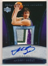 2005-06 Upper Deck Exquisite Collection #AP-AB Andrew Bogut Auto Patch/100