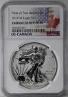 2019 W Pride of Two Nations Enhanced Reverse PF70 American Silver Eagle