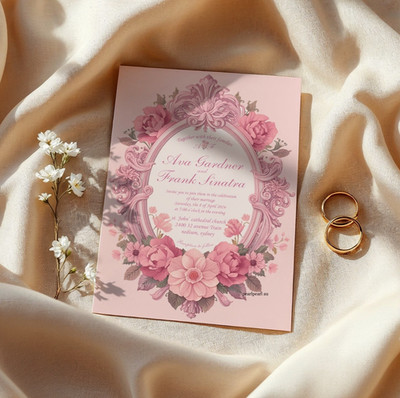 Wedding Bridal Floral Editable Canva Invitation Template, Instant Download PDF