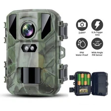 Trail Camera 24MP 1080P Wildlife Game Hunting IR Night Vision Cam 850nm No Glow