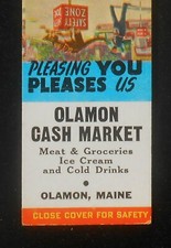 1950s Olamon Cash Market Meat & Groceries Ice Cream Cold Drinks Olamon ME MB