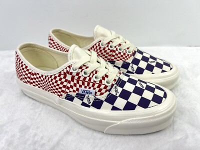 Vans OG AUTHENTIC LX Logo Blue Red Trippy Checkerboard Womens Mens  New