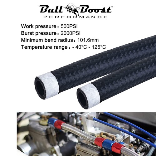 Black Fuel Hose Oil Fuel Gas Line AN6-AN8-AN10 Nylon Braided / BUILD YOUR OWN - Bild 5 von 5