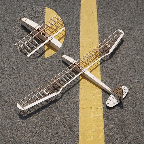 Glider RC Aircraft Model Airplane Balsa Wood Fixed Wing DIY KIT Wingspan - Picture 2 of 14