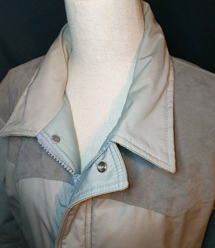 Vintage WALLS BLIZZARD PRUF SUEDE YOKE Jacket Coat Large Light Gray Thinsulate - Picture 8 of 19