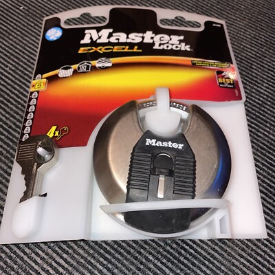 Master Lock Excell M50D Scheiben-Vorhängeschloss mit 4 Schlüsseln Sicherheitsstufe 9