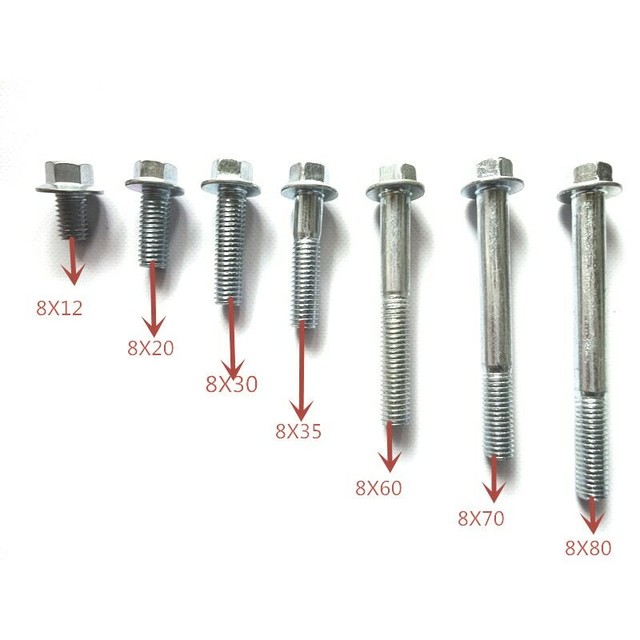 2x Scooter Exhaust Rear Bolts M6 M8 For 50cc 125cc 150cc Gy6 Moped