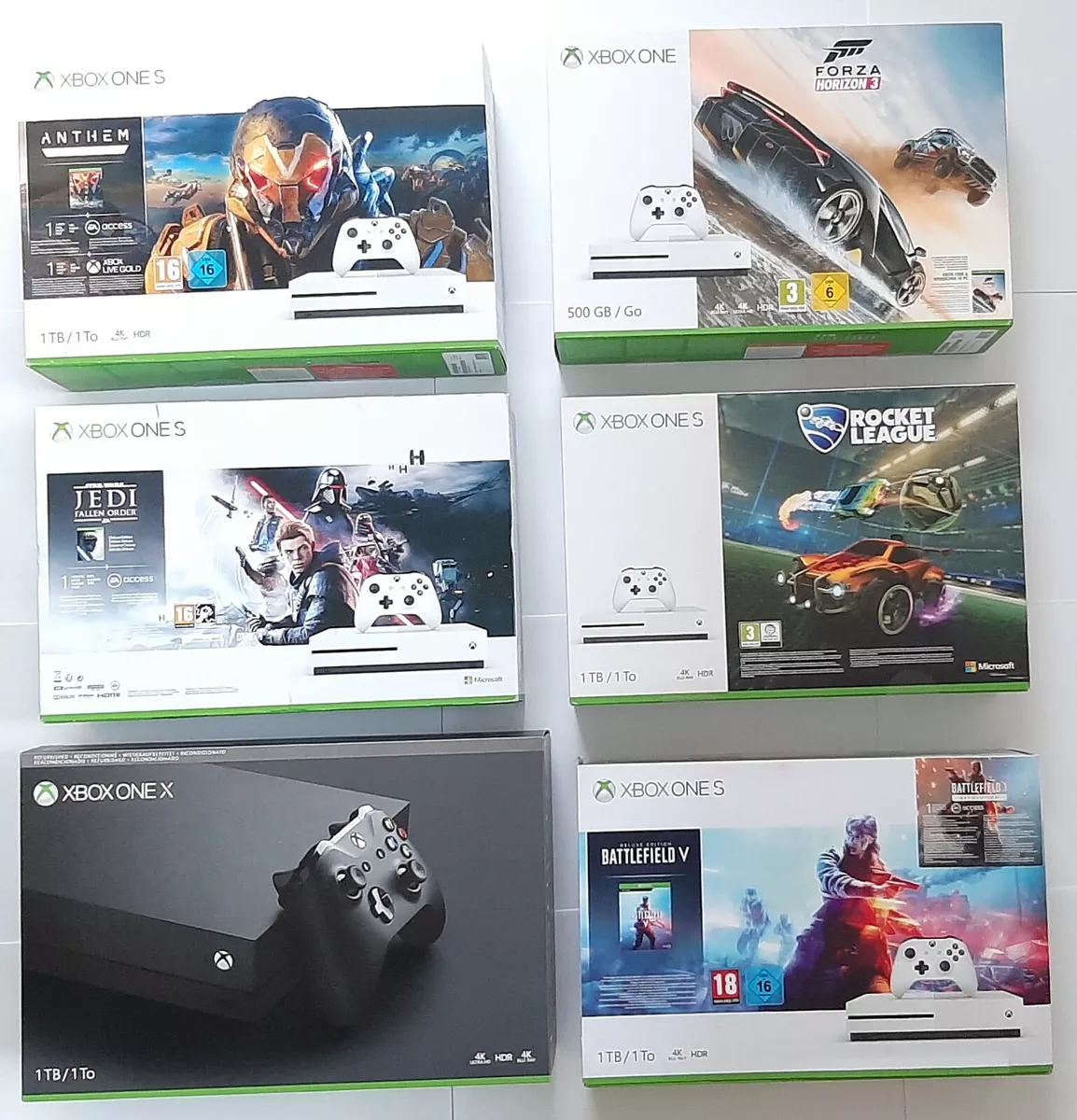 Xbox One S X Consoles 500GB 1TB Bundle Set + Game New Forza 7 Star Wars