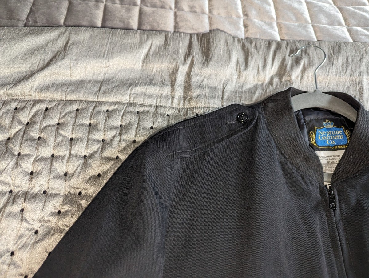 Neptune Garment Co Vintage Bomber Jacket Mens 42 Black 3M