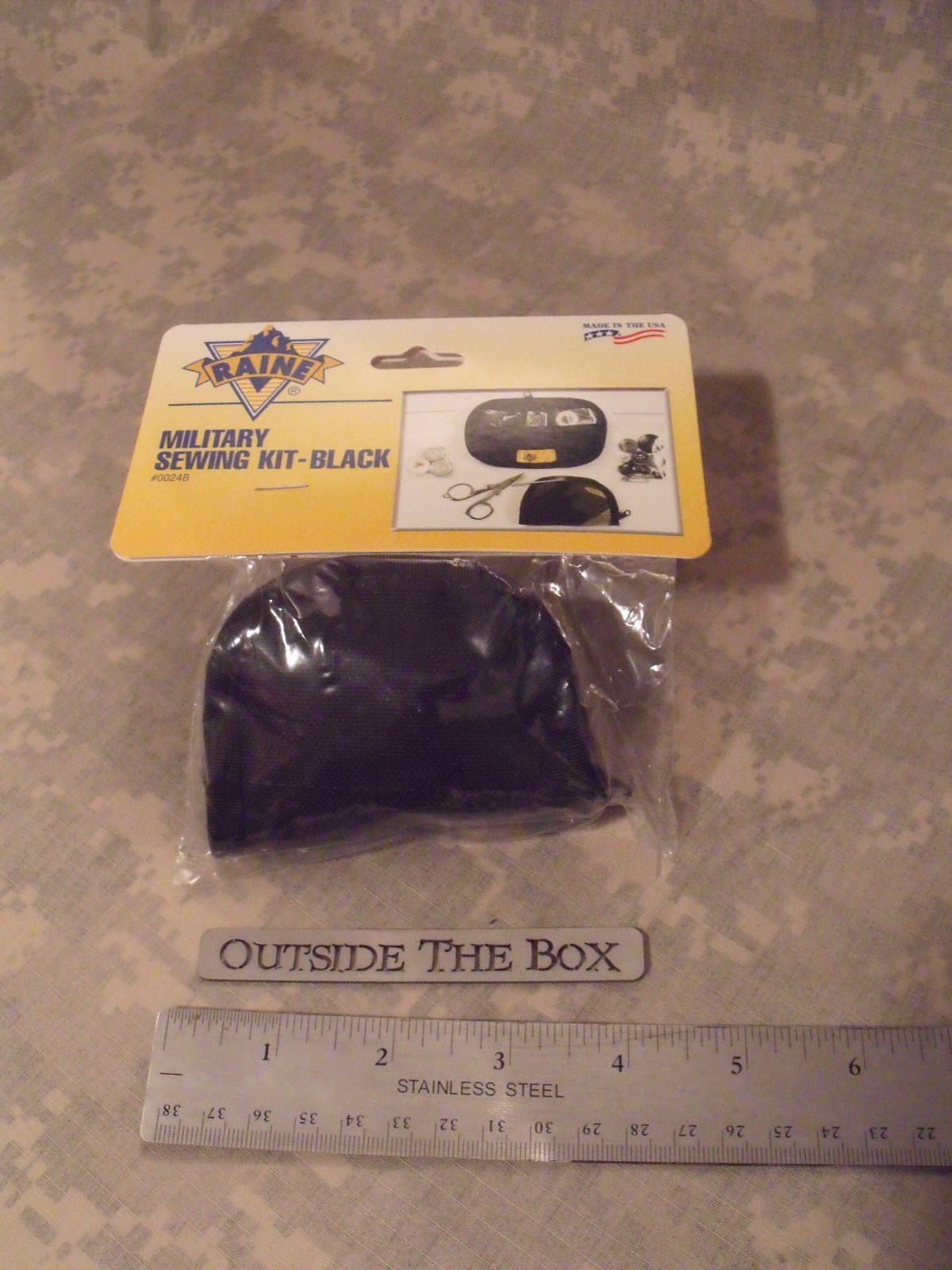 Raine Black 3-Pocket Military Sewing Kit with Zippered Nylon Case for Needles Pins