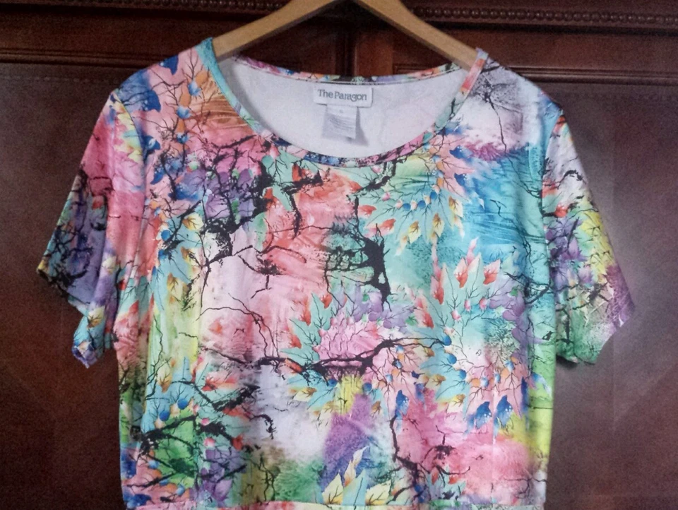 Nuevo Vestido Para Mujer Multicolor Pastel Artista Poliéster Ajuste Acampanado Midi Paragon Foto 2 de 4