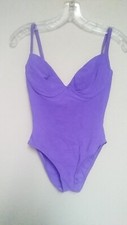 VTG Victoria's Secret Swim Suit Bright Purple Under wire Pushup Adjustable...