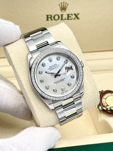 Rolex Datejust 116234 36mm Pearl MOP Diamond Dial & Diamond Bezel Oyster Box - Picture 13 of 15