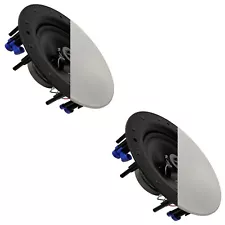 2 Pack - TDX 8" 2-Way Ceiling Wall Home Theater Speaker Flush Mount White Pair
