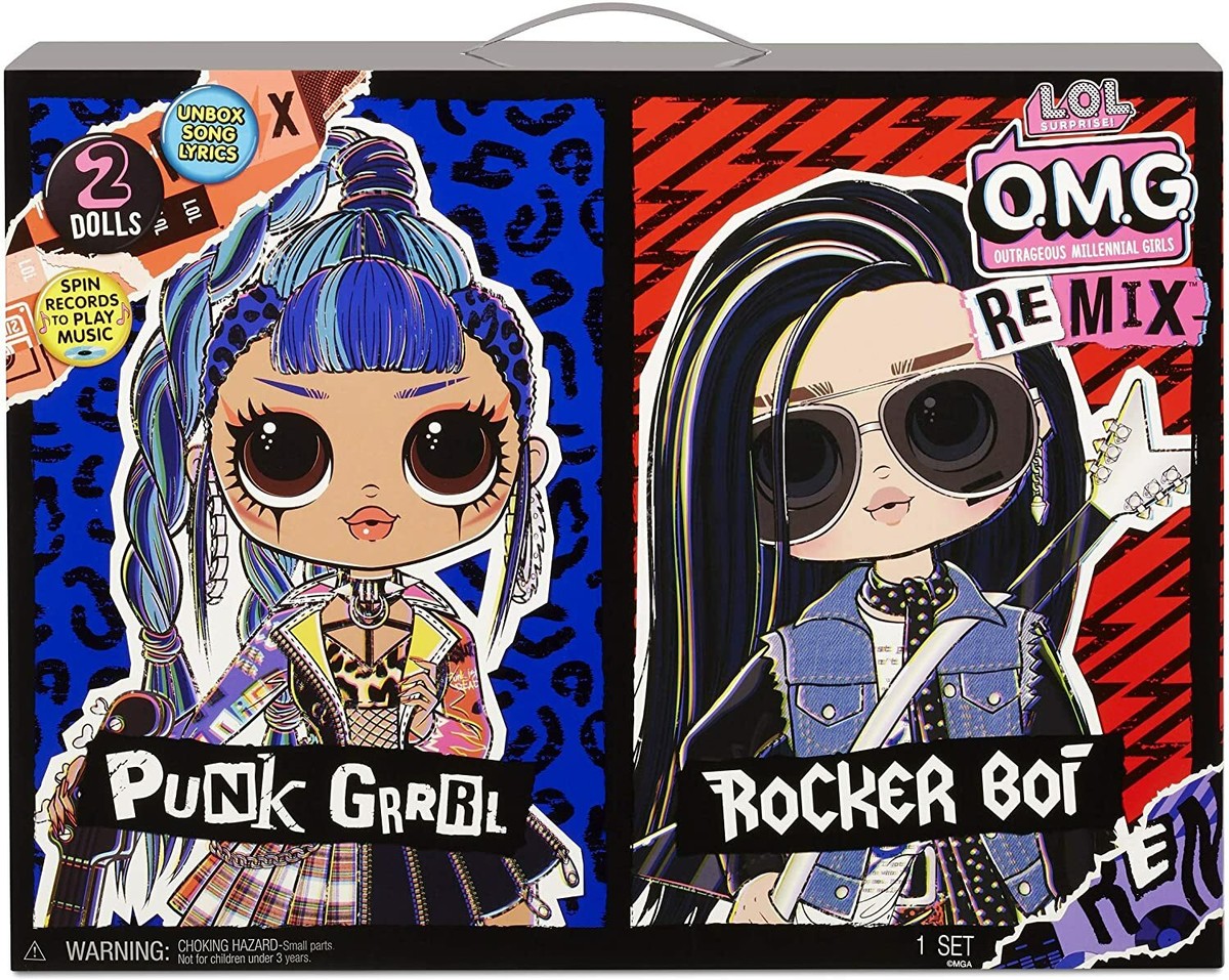L.O.L. Surprise! O.M.G. Remix Rocker Boi and Punk Grrrl 2 Pack – 2