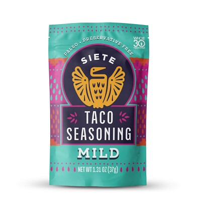 Siete Mild Taco Seasoning Mix, Gluten Free, Vegan, Preservative Free