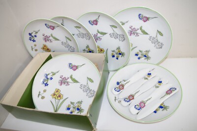 BB1 Floral TASTE SETTER BY SIGMA NIB PLATES & Picks - 12 PC Fruit Cheese Salad