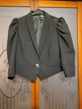 New Womens Girls H&m Black Smart Short Jacket Blazer Size 12