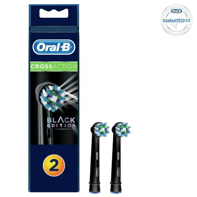 OralB Toothbrush Heads CrossAction Black Edition Pack Of 2 for sale