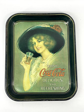 Vintage Coca Cola Rectangular Metal Tray Drink Advertising