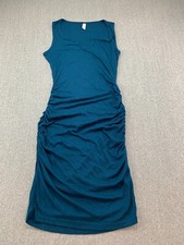 Missufe Ribbed Knit Side Ruched Bodycon Tank Dress Womens Size XS Dark Teal Sexy