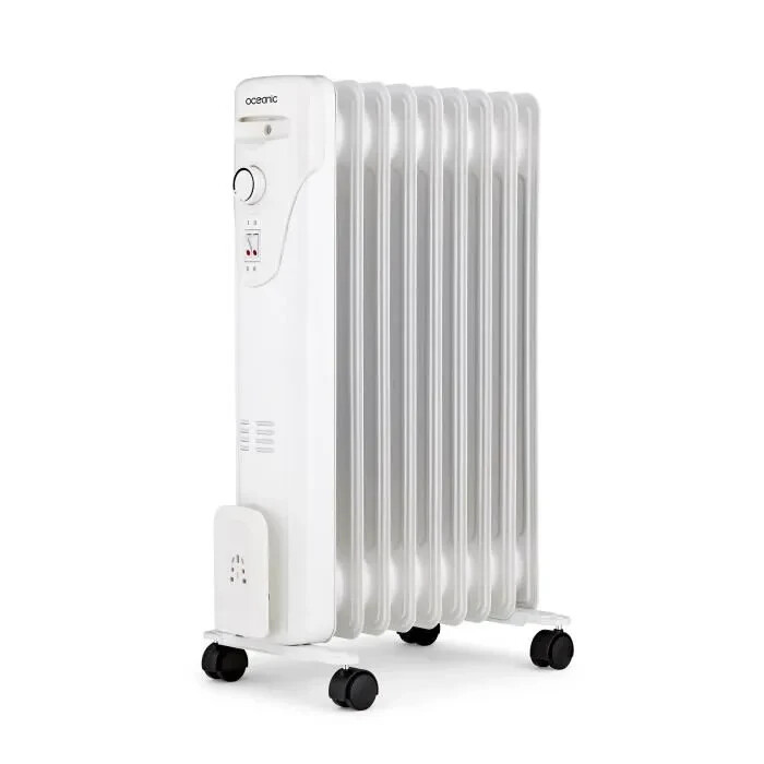 Chauffage electrique bain d'huile 2000W OCEANIC radiateur mobile blanc