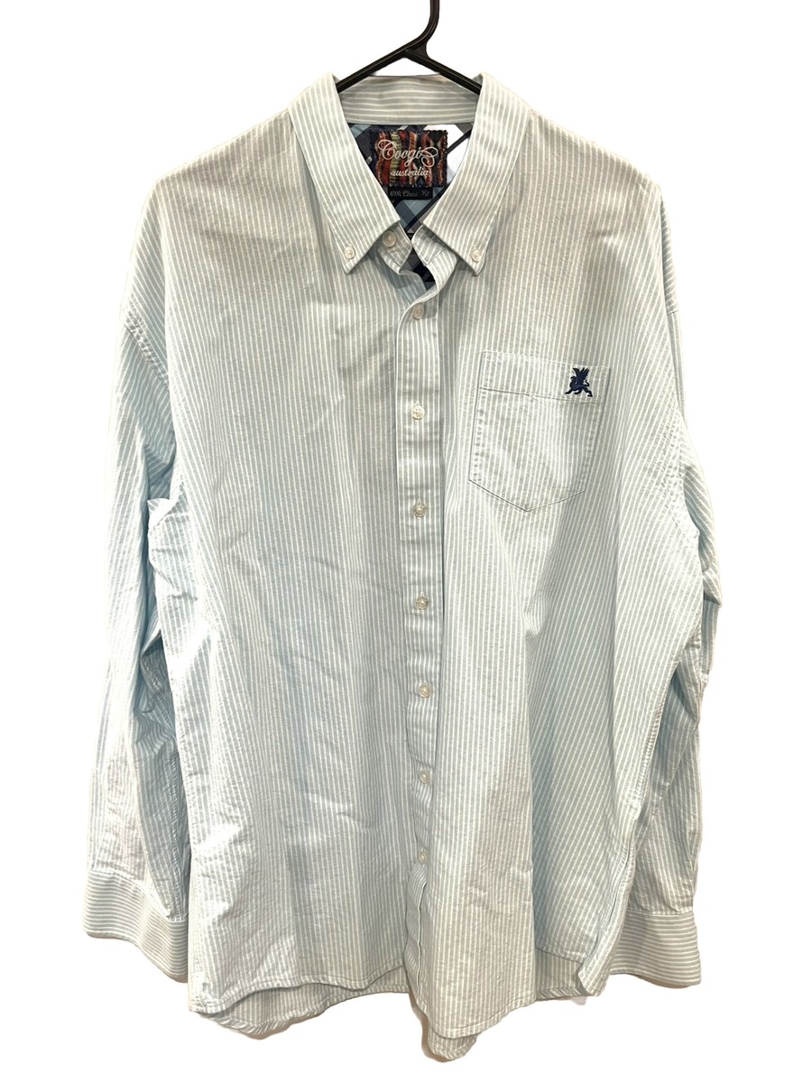 Coogi Australia Mens Size 8/XXL Classic Fit Button Down Long Sleeve Shirt  Stripe