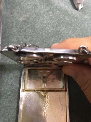 ANTIQUE STERLING SILVER AND 14K GOLD COIN PURSE MONEY CLIP - Picture 10 of 11